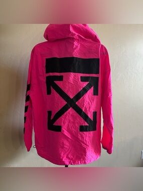 Off-White Hot Pink Logo Jacket with Black Print